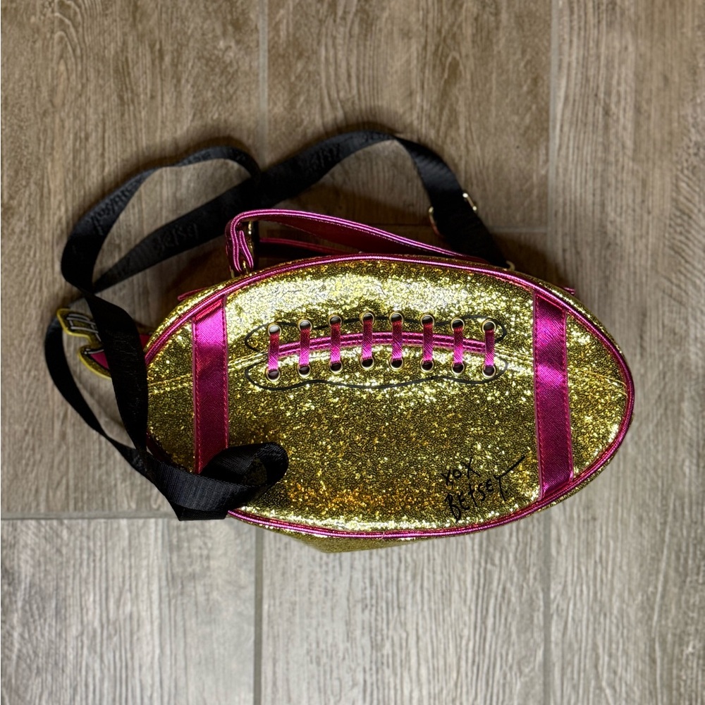 Betsey Johnson Football Gold Bag